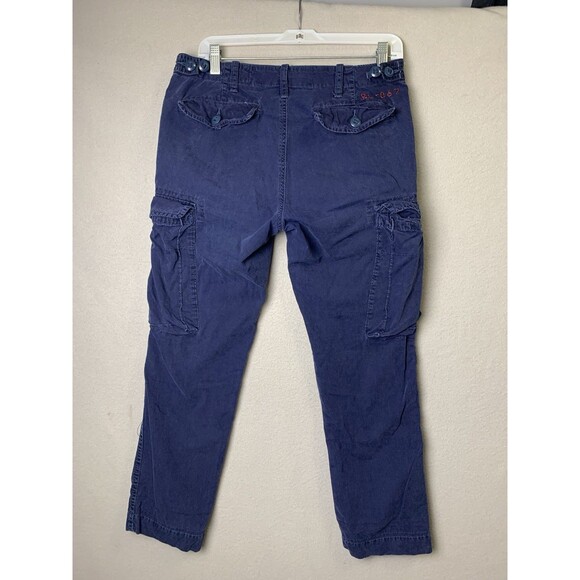 Vtg Polo Ralph Lauren Paratrooper Military Style Cargo Pant Navy Blue 30x30 (28) - Picture 2 of 11